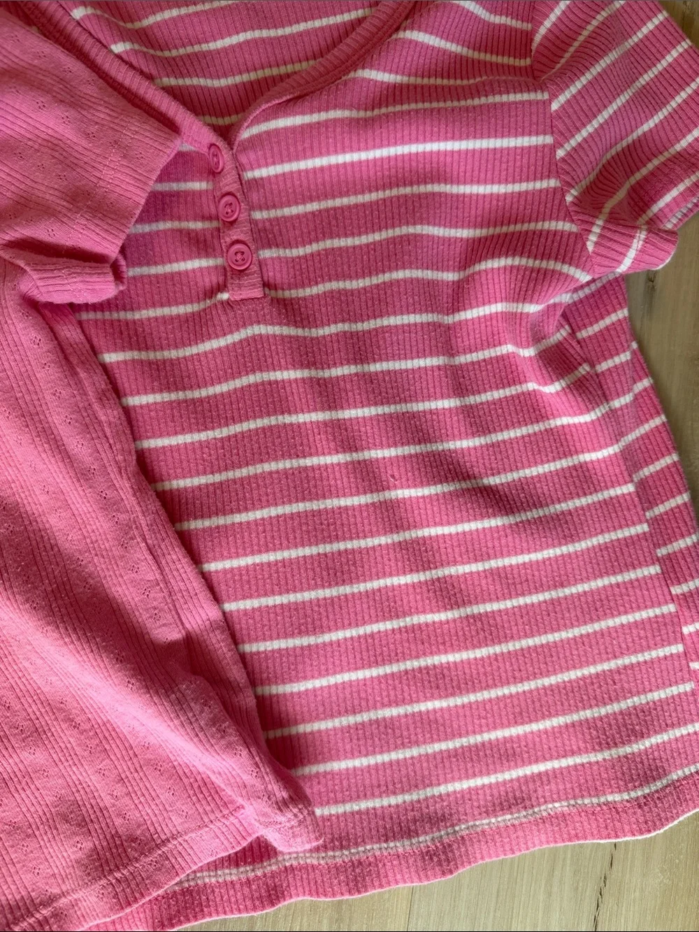 Old Navy Girls' Pink Short Sleeve Henley Tops - 2-Pack